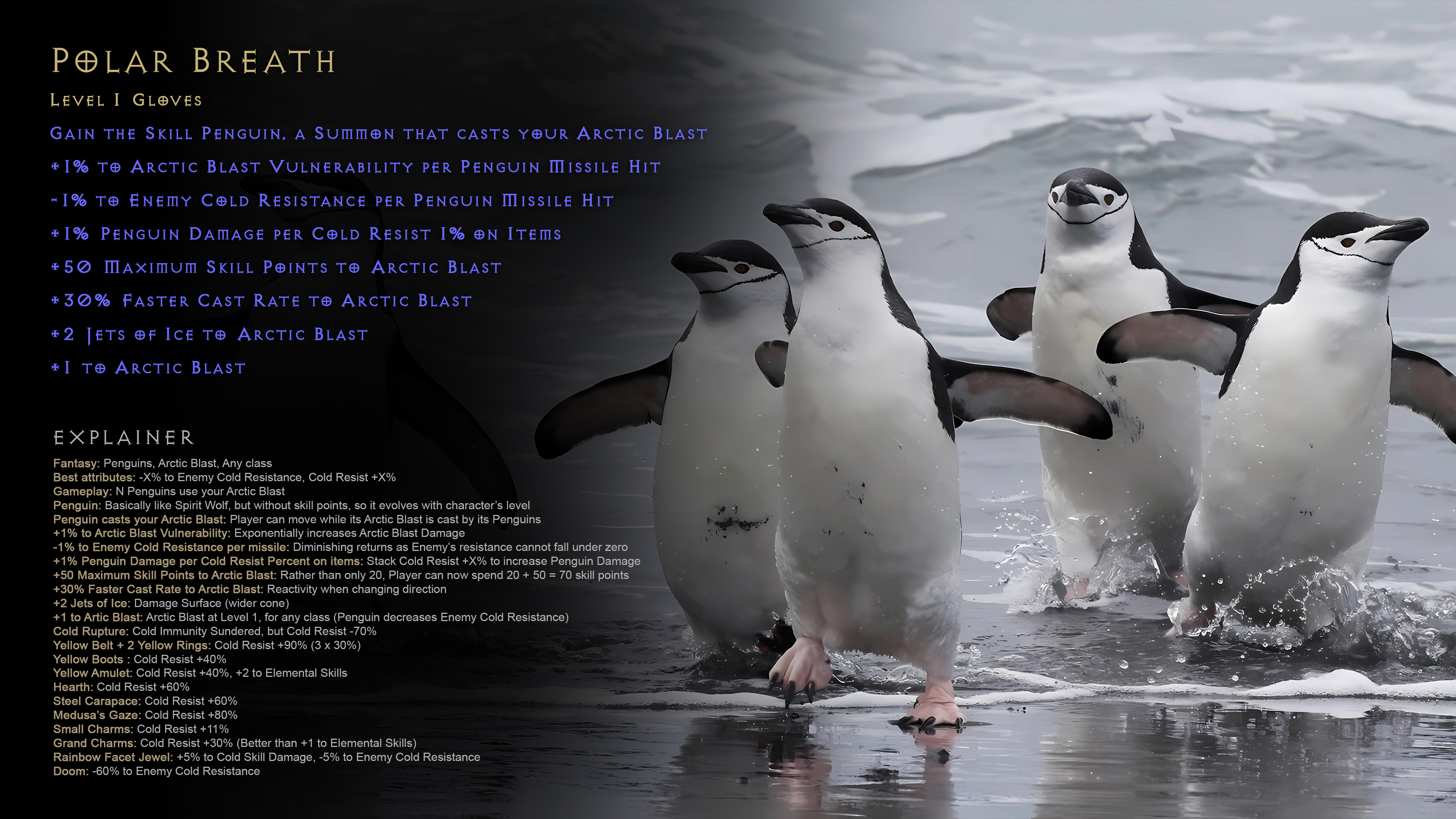 D2R Proposal 5 - Druid - Arctic Blast - Penguins
