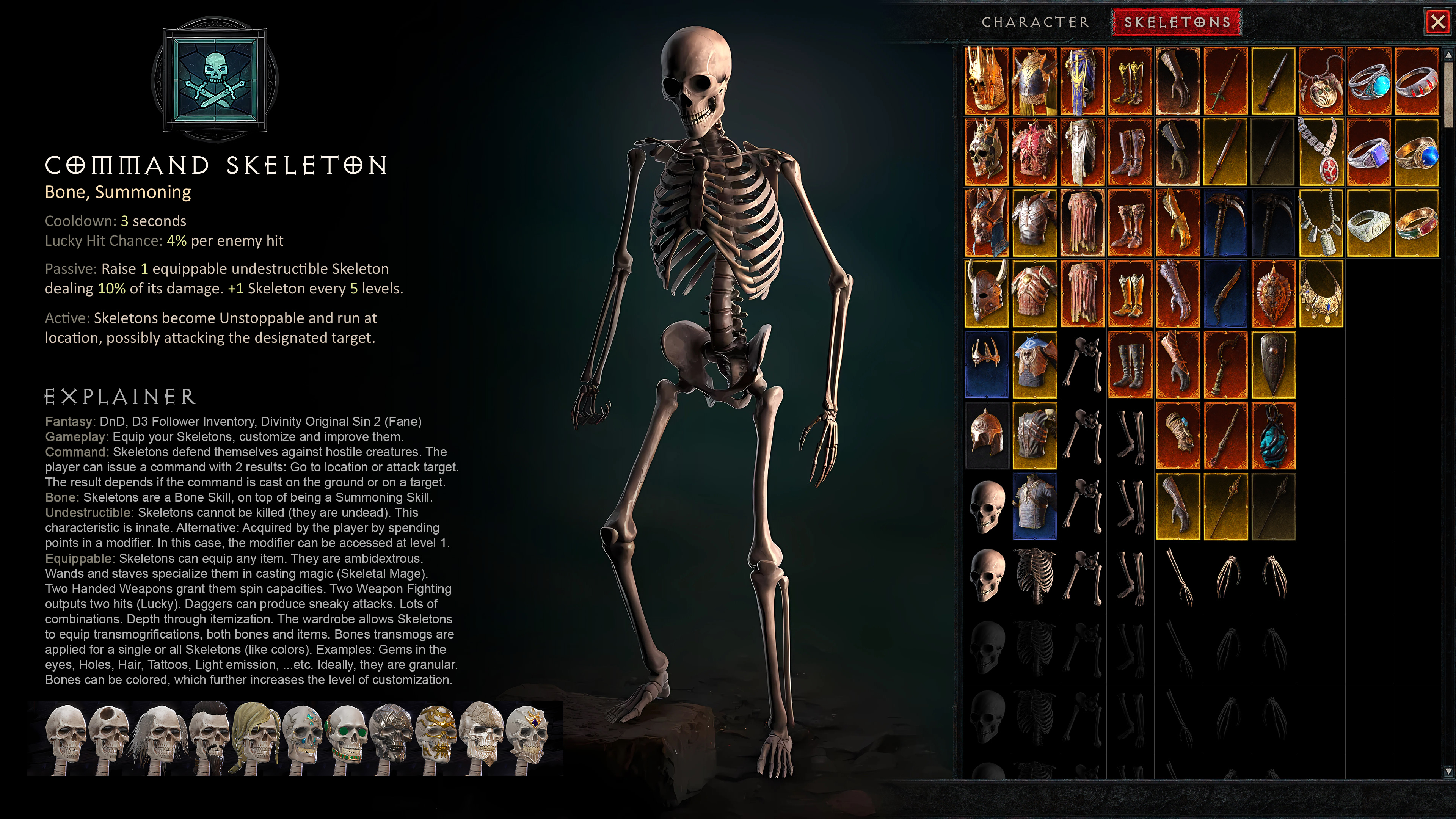 D4 Proposal 19 - Equippable Skeletons with Bone Transmogs