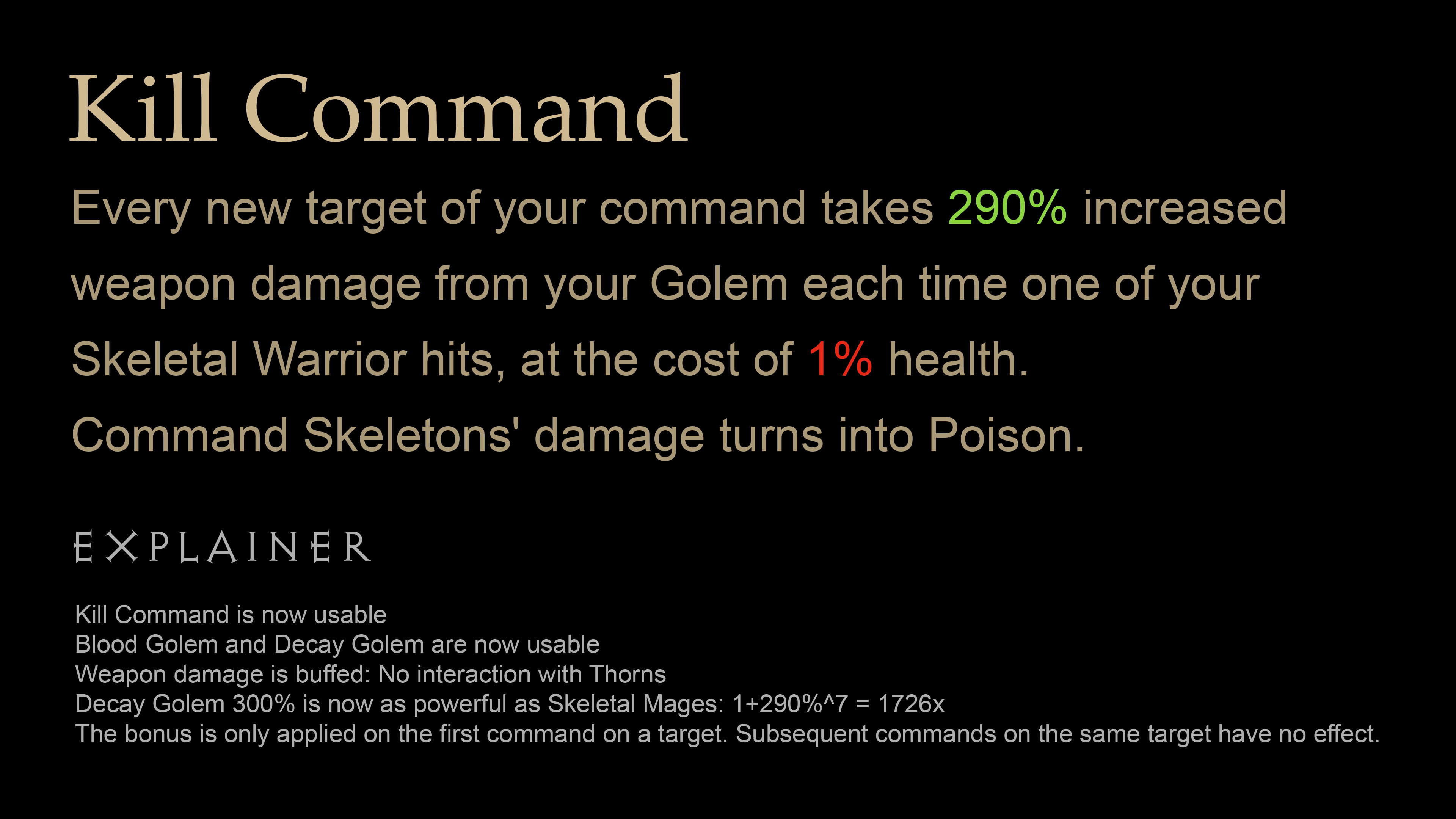 S32 Proposal - Necromancer - Kill Command + Golem
